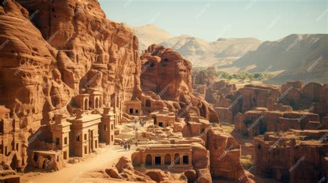 Premium Photo | Carvings and Marvels of Petra Jordan Aerial View