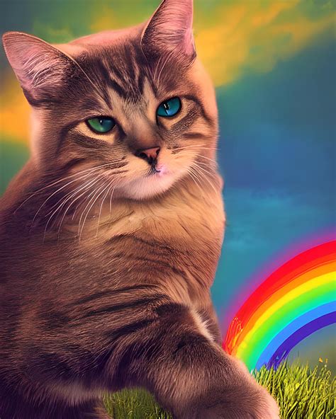 Rainbow Cat Artwork Digital Art by Ervina Anandhita - Fine Art America