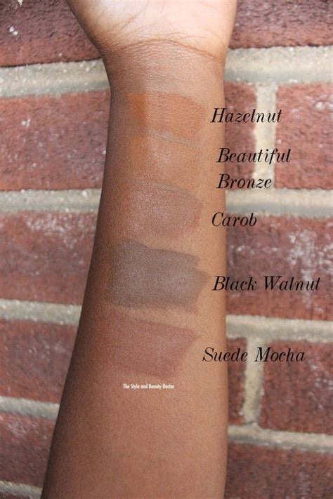 black-opal-foundation-stick-swatches; beautiful bronze* and hazelnut ...