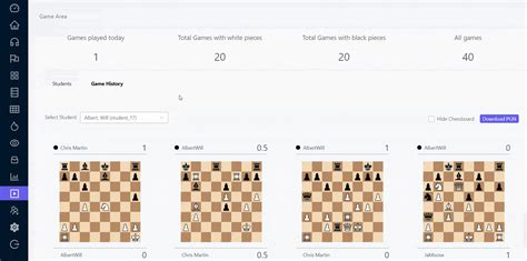 How to See Students Games History in Game Area - chesslang.com