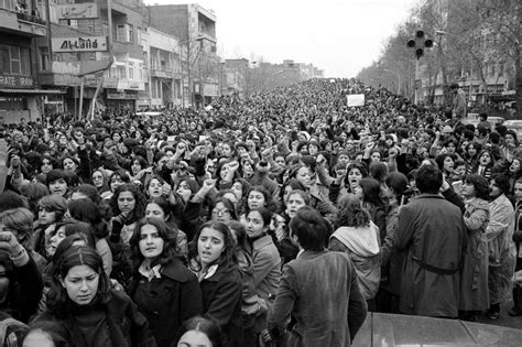 Women protesting forced hijab days after the Iranian Revolution, 1979 ...