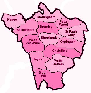 Bromley Map Region Political | Map of London Political Regional