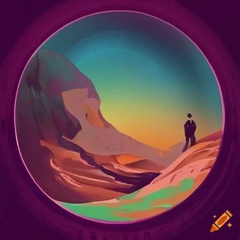 Art nouveau illustration of a scene from dune
