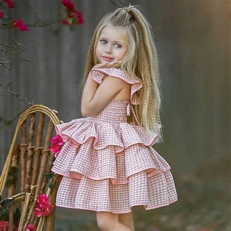 Sunshine & Rainy Kids Dresses For Girls Princess Layered Dress Baby ...