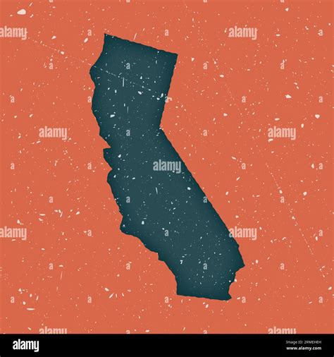 California vintage map. Grunge map of the us state with distressed texture. California poster ...