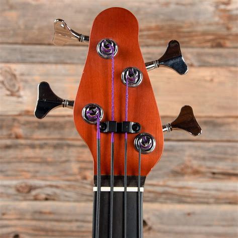 Steve Ezzo Custom Short Scale Fretless Bass Redwood Top – Chicago Music Exchange