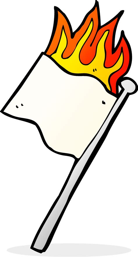 cartoon burning white flag 12265126 Vector Art at Vecteezy