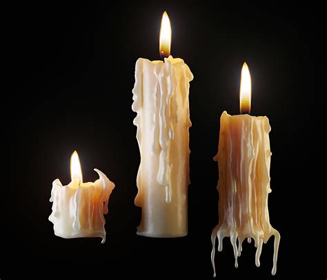 3D melted candles - TurboSquid 1508096