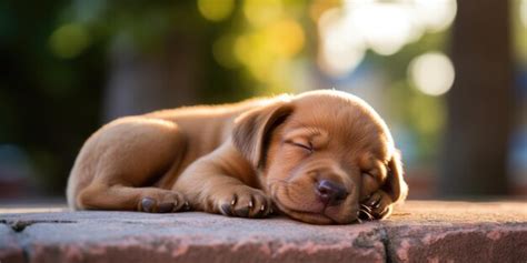 Premium AI Image | A Cute Brown Puppy Is Peacefully Sleeping Outdoors ...