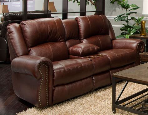 CatNapper Messina Leather Power Reclining Sofa Set - Walnut CN ...