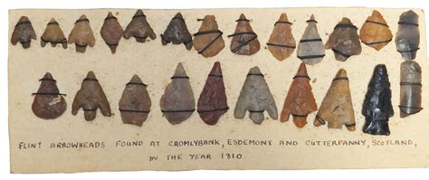 An outstanding collection of flint arrowheads reportedly found in 1810