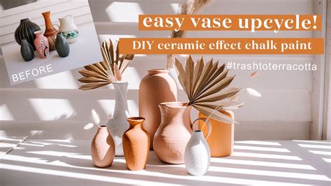 Easy Vase Upcycle! How To Make Ceramic Effect Chalk Paint # ...