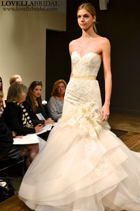 Gorgeous gold Lazaro wedding dress | Drop waist wedding dress, Lazaro wedding dress, Lace ...