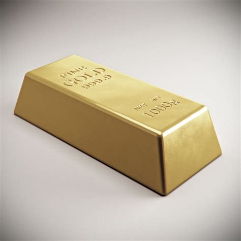 gold brick 3d model