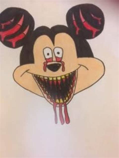 Scary Mickey Mouse Drawing by Bailey Smith-Doiron | Saatchi Art