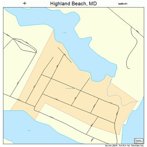 Highland Beach Maryland Street Map 2438500