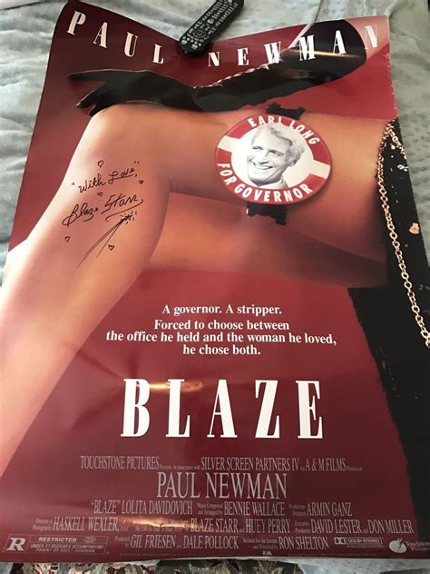 Blaze movie poster signed by Blaze Starr | Blaze movie, Touchstone ...