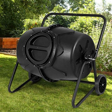 Costway 50 Gal. Wheeled Tumbling Composter Ã¢Â Â Black - Walmart.com ...