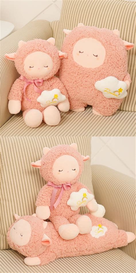 Pink Sheep Plush Toylying Sheep Plush Toyplush Sheep | Etsy