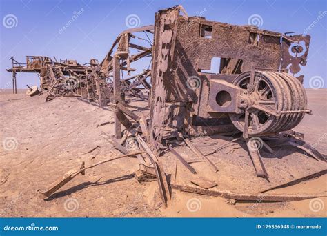 Abandoned Oil Rig in the Skeleton Coast in Namibia. Stock Photo - Image ...