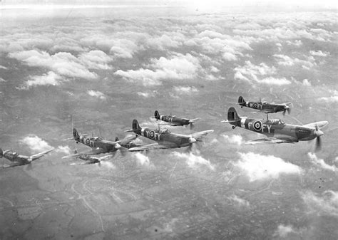 Spitfires Mk IX of No. 611 Squadron RAF in flight | World War Photos