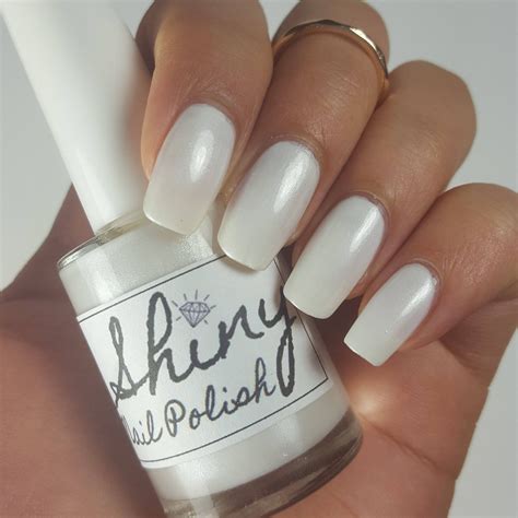 Pearl White Nail Polish 5-free Handmade Indie Nail Polish - Etsy | Shimmery nail, White nail ...