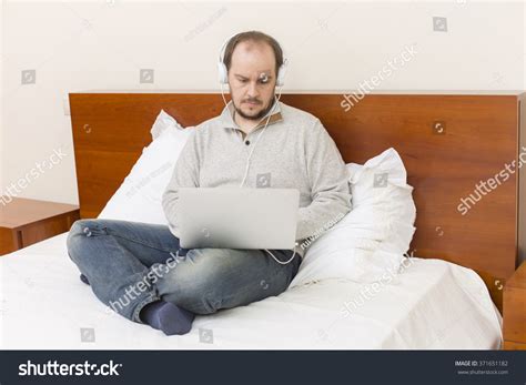 Man Bed Working Laptop Stock Photo 371651182 | Shutterstock