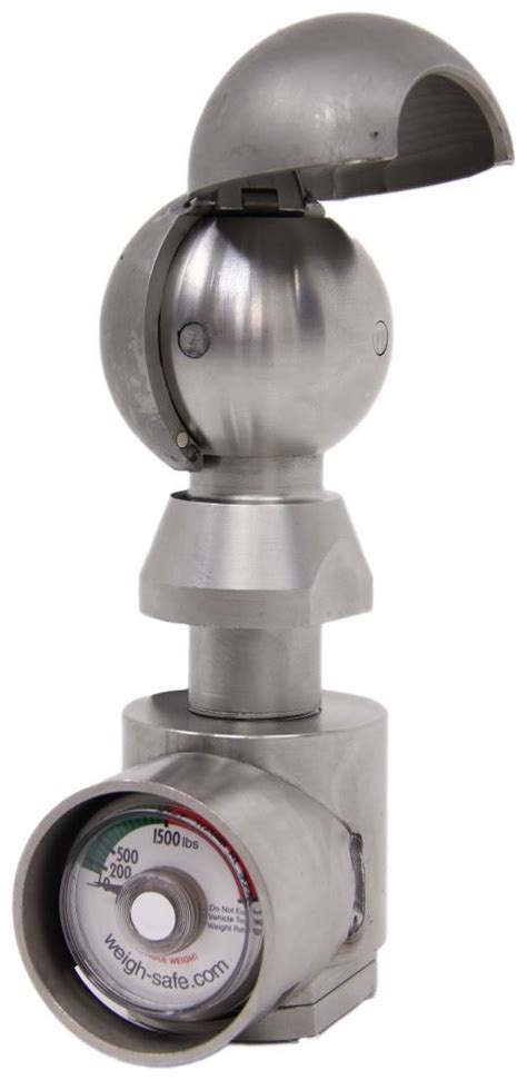 Weigh Safe 2" and 2-5/16" Hitch Ball w/Built-In Scale - Stainless Steel ...