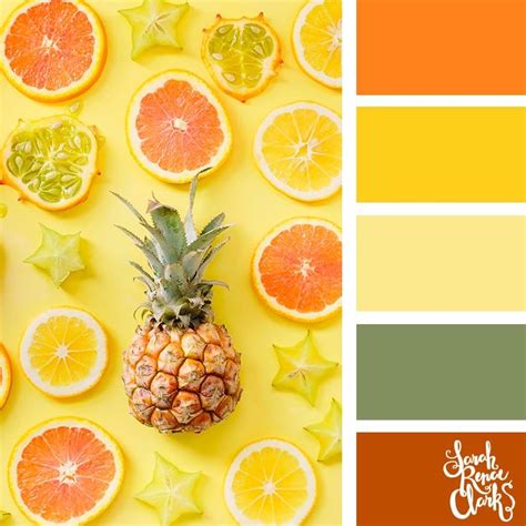 Pineapples + Citrus Colors // Summer Color Palettes // Click for more color schemes, mood boards ...