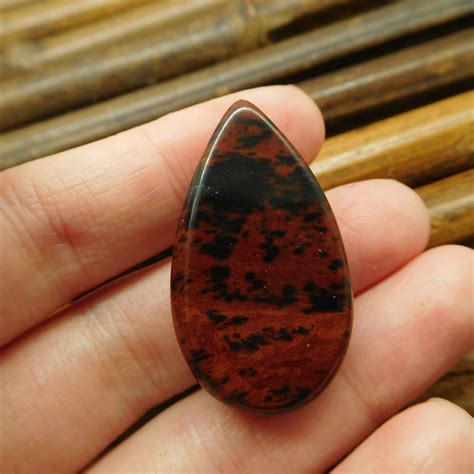 Natural mahogony obsidian cabochon (G1954)