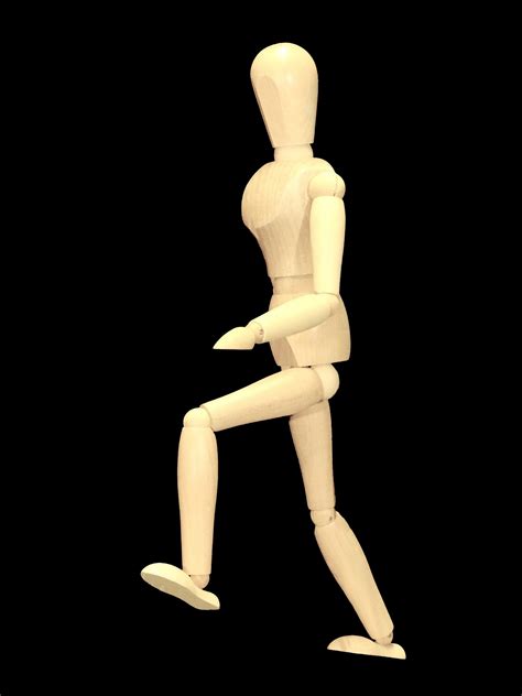 Wooden Figure Walking Uphill Free Stock Photo - Public Domain Pictures