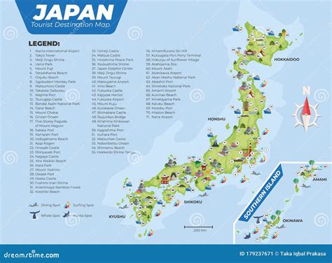 Japan Tourist Destination Map with Details Stock Vector - Illustration of asian, details: 179237671