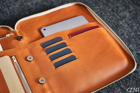 Leather Travel Folio Organizer Portfolio Case iPad Pro 9.7 iPad Pro 10.5 Hand-made Notes ...