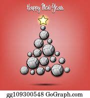 10 Christmas Tree From Volleyball Balls Clip Art | Royalty Free - GoGraph