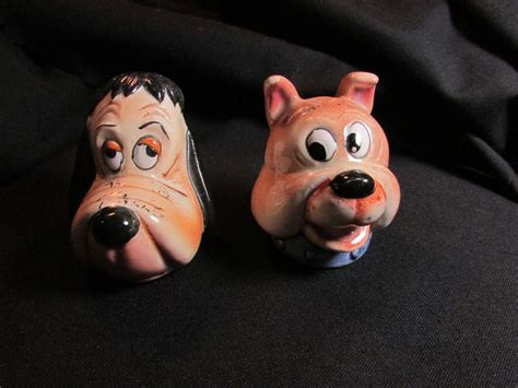 1940s Cartoon Droopy Dog & Spike MGM Characters Salt Pepper Shakers | Salt pepper shakers ...