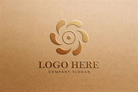 Embossed Gold Logo Mockup on Craft Paper – GraphicsFamily