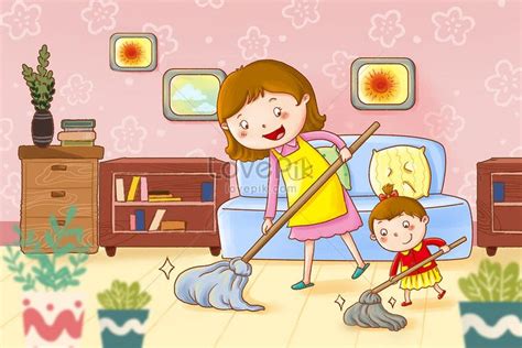 ang bata na tumutulong sa nanay na linisin ang mga gawaing bahay | Picture story for kids, House ...