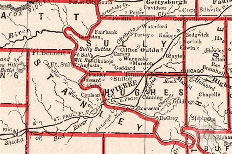 Vintage South Dakota Map 1893 Old Map of South Dakota | Etsy