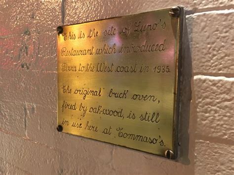 Read the Plaque - Which Introduced Pizza to the West Coast in 1935