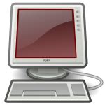 Red LCD monitor vector clip art | Free SVG