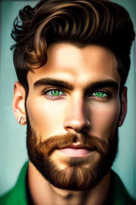 Lexica - A guy with green eyes and brown hair and short beard in Vancouver.