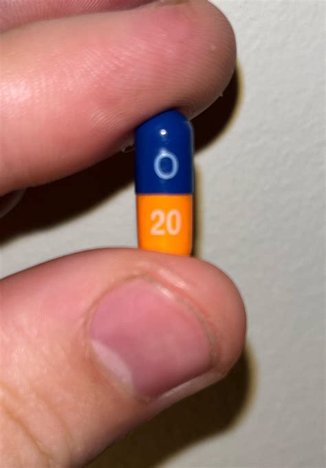 Blue/orange capsule marked O 20, can’t find any matches online and bottle label is scratched off ...