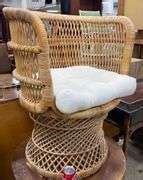 MCM Boho Wicker Rattan Armchair - Dixon's Auction at Crumpton