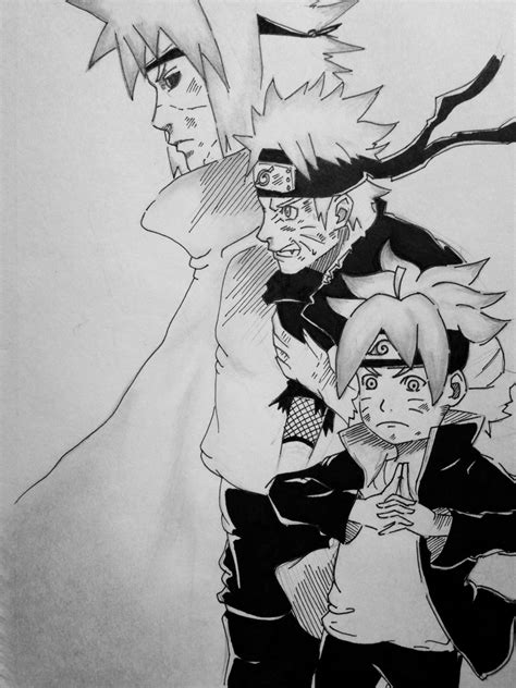 [Fanart] minato, naruto, and boruto