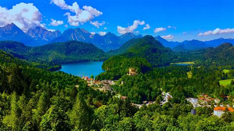 Photo Bavaria Germany Schwangau Nature mountain Forests 1920x1080