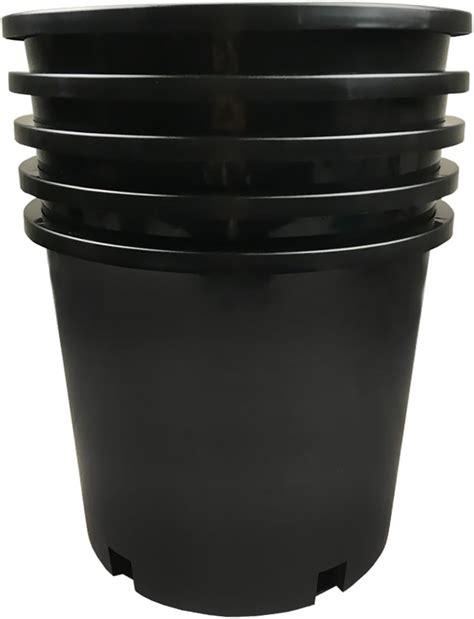 Amazon.com: Calipots 5-Pack 5 Gallon Premium Black Plastic Nursery Plant Container Garden ...