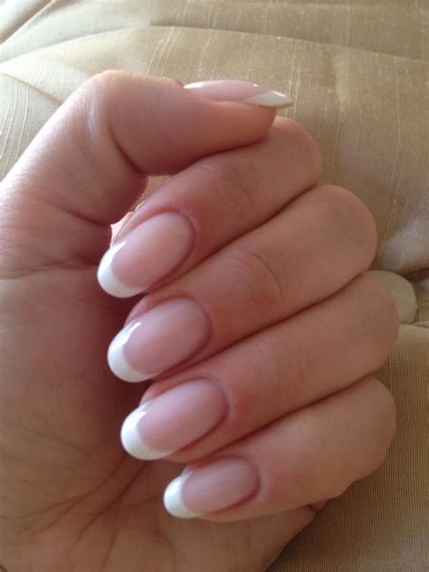 Pink French Manicure Gel Nails / French nails, french tips, pink and white nails are all names ...