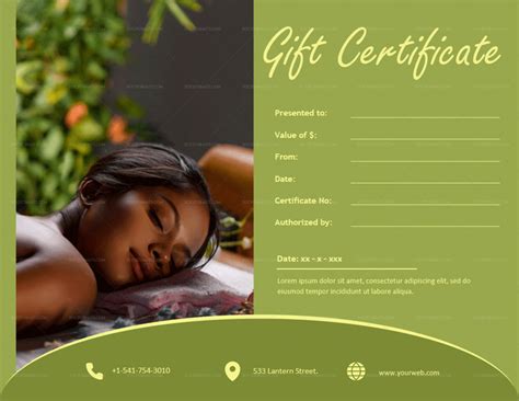 Massage Gift Certificate Template (Spa, #1938) – Doc Formats Massage Gift Certificate, Gift ...