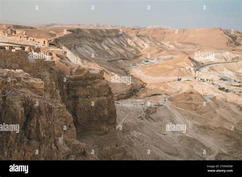 King Herod's northern palace. Masada national park, Israel. Scenic view ...