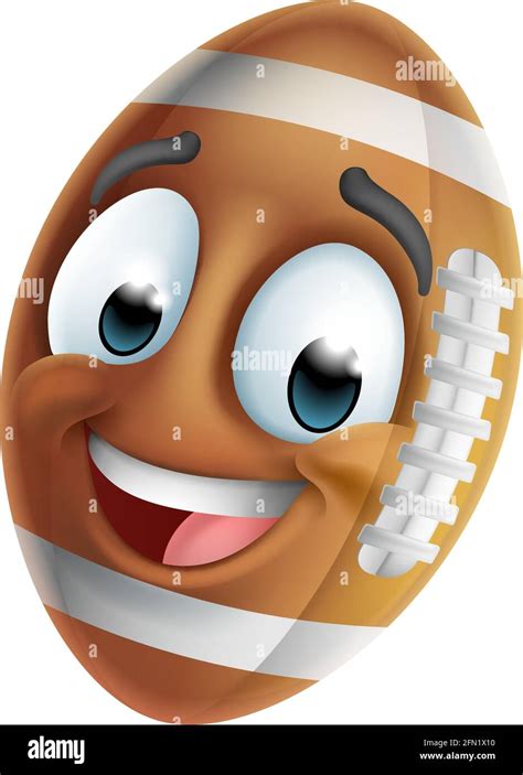 American Football Ball Emoticon Emoji Cartoon Icon Stock Vector Image & Art - Alamy